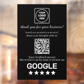 Aangepaste zwarte QR-code | Google Reviews-display Raamsticker (Vel 2)