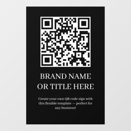 Aangepaste Zwarte QR-code | Moderne Minimalistisch Raamsticker (Vel)