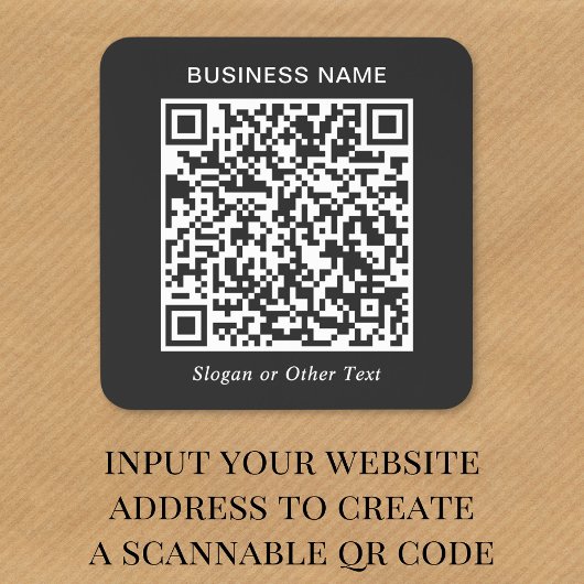 Aangepaste Zwarte QR Code Zakelijk Vierkante Sticker