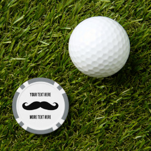 Aangepaste zwarte snor poker chip golfbal markers