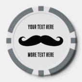 Aangepaste zwarte snor poker chip golfbal markers (Voorkant)