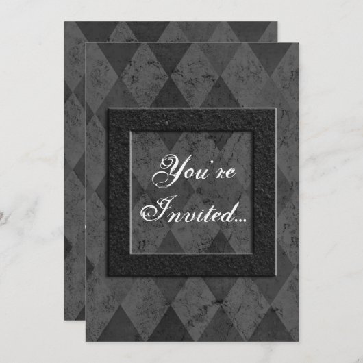 Aangepaste zwarte-speelstijluitnodigingen kaart (Voorkant / Achterkant)