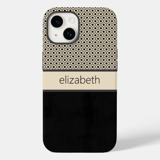 Aangepaste zwarte Stippen telefoontas Case-Mate iPhone Case (Achterkant)