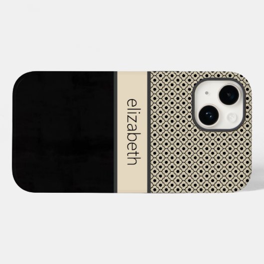 Aangepaste zwarte Stippen telefoontas Case-Mate iPhone Case (Achterkant (horizontaal))