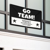 Aangepaste zwarte teambanner spandoek (Buitenkant Gebouw)