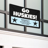 Aangepaste zwarte teambanner spandoek (Buitenkant Gebouw)