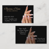 Aangepaste zwarte Visitekaartjes voor nagelzout (Voorkant / Achterkant)