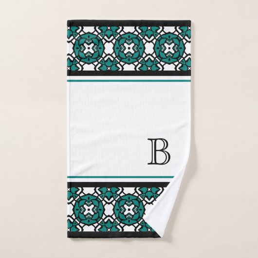 Aangepaste zwarte witte Blauwgroen groene oosterse Bad Handdoek (Handdoek)