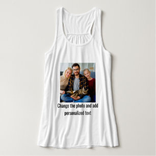 Aangepaste Zwarte Witte Kat Moeder Familie Pret Hu Tanktop