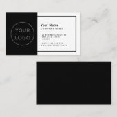 Aangepaste zwarte witte moderne minimalistische kl visitekaartje (Voorkant / Achterkant)