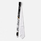 Aangepaste zwarte witte Stropdas voor Letter (Achterkant)