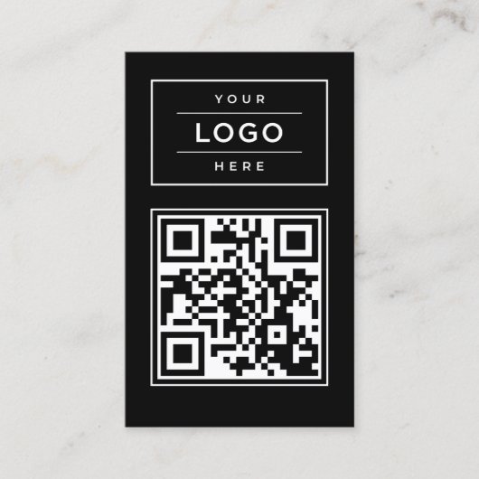 Aangepaste zwarte zakelijke Logo en QR-code websit Visitekaartje (Voorkant)