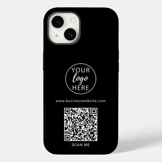 Aangepaste zwarte zakelijke QR-code Case-Mate iPhone Case (Achterkant)