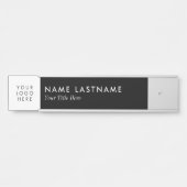 Aangepaste zwarte zwarte Logo minimalistisch Deurbordje (Voorkant)