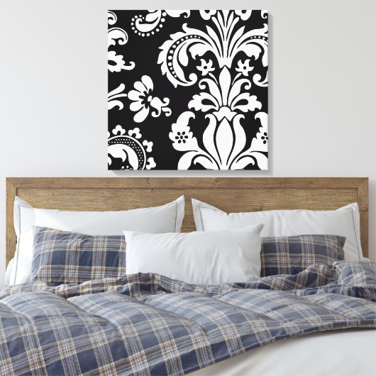 Aangepaste zwartwitscherm canvas afdruk (Insitu (Slaapkamer))