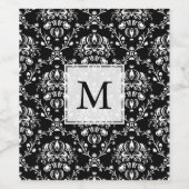 Aangepaste zwartwitscherm wijn etiket (Enkel label)