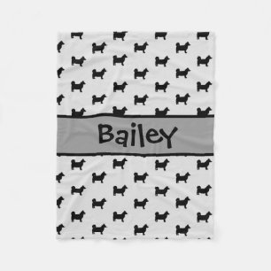 Aangepaste Zweedse Vallhund hond silhouet Fleece Deken