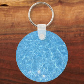 Aangepaste zwembad Blauwe waterblanco Sjabloon Sleutelhanger (Voorkant)