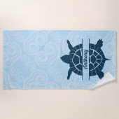 Aangepaste zwemblauwe Zee Strandlaken (Voorkant)