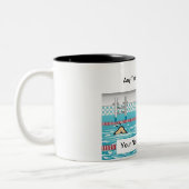 Aangepaste zwemmer - Vrouw Cartoon Tweekleurige Koffiemok (Links)