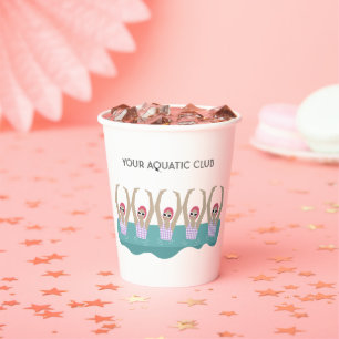 Aangepaste zwemmers Aquatic Club Papieren Bekers