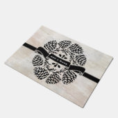 Aangepersonaliseerd in Rustic Winter Holly Pine Co Deurmat (Schuin)