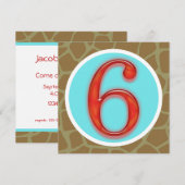 Aangepersonaliseerde 6e verjaardag Uitnodiging (Voorkant / Achterkant)