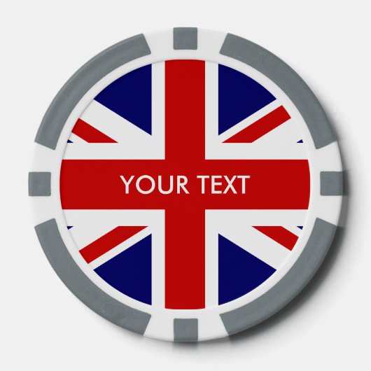 Aangepersonaliseerde Britse vlag-chips van Jack va Poker Chips (Voorkant)