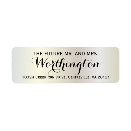 Aangepersonaliseerde Custom Wedding Future Mr en M Etiket (Voorkant)
