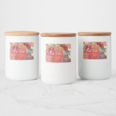Aangepersonaliseerde Cute Floral Food Container Voedselcontainer Etiket (Flessen)