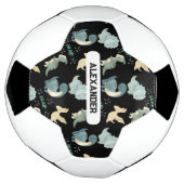 Aangepersonaliseerde Dinosaur van de NaamDouane Voetbal (Gedraaid)