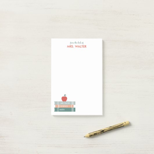 Aangepersonaliseerde docent Post-it Notes Books an (Op bureau)