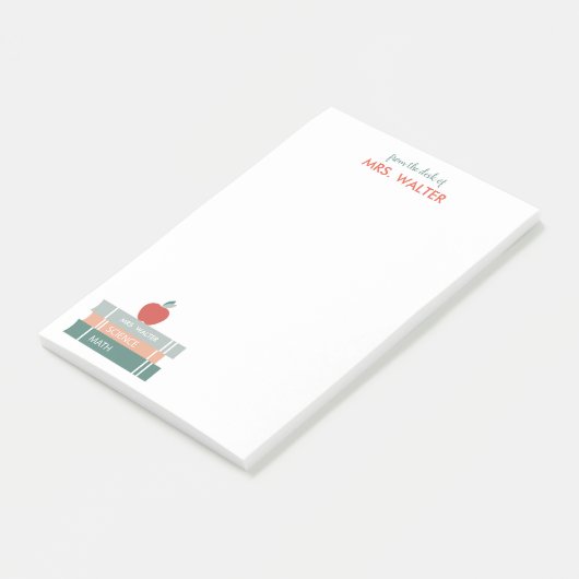 Aangepersonaliseerde docent Post-it Notes Books an (Schuin)