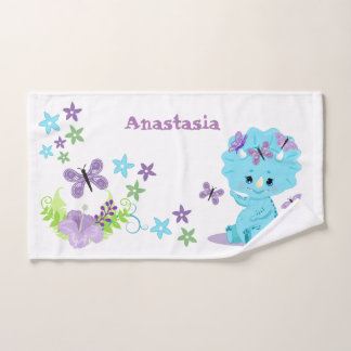 Aangepersonaliseerde Floral Baby Dinosaur Handdoek