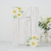 Aangepersonaliseerde Floral Daisies Briefpapier (Staand voorkant)