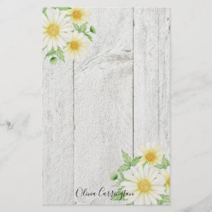 Aangepersonaliseerde Floral Daisies Briefpapier