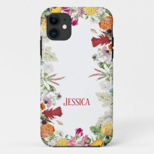 Aangepersonaliseerde Floral Garden Colorful Flower iPhone 11 Hoesje