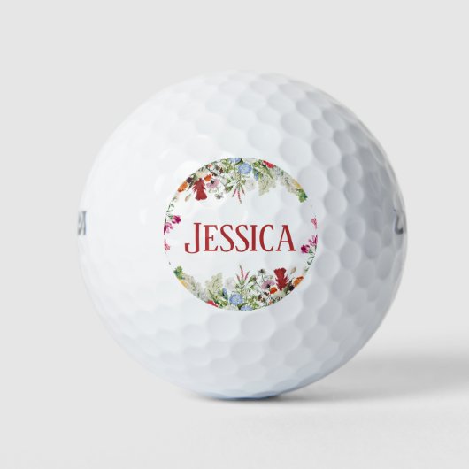 Aangepersonaliseerde Floral Garden Colorful Flower Golfballen (Voorkant)