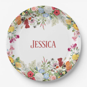 Aangepersonaliseerde Floral Garden Colorful Flower Papieren Bordje