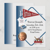 Aangepersonaliseerde Foto 1st Birthday Uitnodiging (Voorkant / Achterkant)