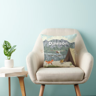 Aangepersonaliseerde Fox Woodland Camping Mountain Kussen