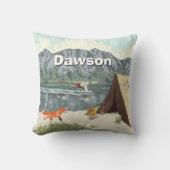 Aangepersonaliseerde Fox Woodland Camping Mountain Kussen (Voorkant)