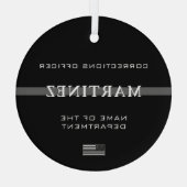 Aangepersonaliseerde functionaris voor thin-line c glas ornament (Achterkant)