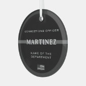 Aangepersonaliseerde functionaris voor thin-line c glas ornament (Voorkant links)