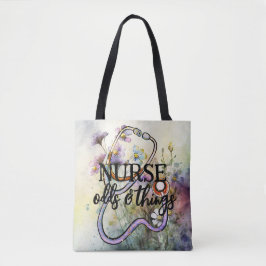 Aangepersonaliseerde Funny Nurse Floral Stethoscoo Draagtas