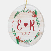 Aangepersonaliseerde Initialen van Couple Keramisch Ornament (Links)