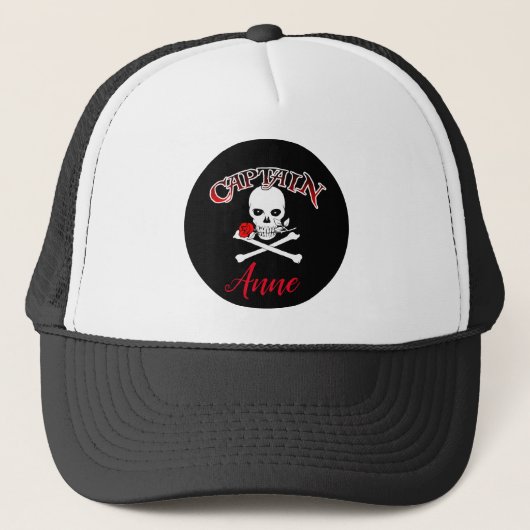 Aangepersonaliseerde Jolly Roger (Roos) Trucker Ha Trucker Pet (Voorkant)