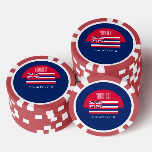 Aangepersonaliseerde Jouw tekst Hawaii-staatsvlag  Poker Chips (Opstapeling)