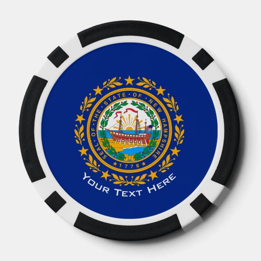 Aangepersonaliseerde Jouw tekst New Hampshire Stat Poker Chips (Achterkant)