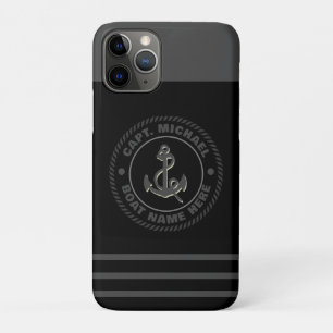 Aangepersonaliseerde kapitein Nautical Anchor Boat iPhone 11 Pro Hoesje